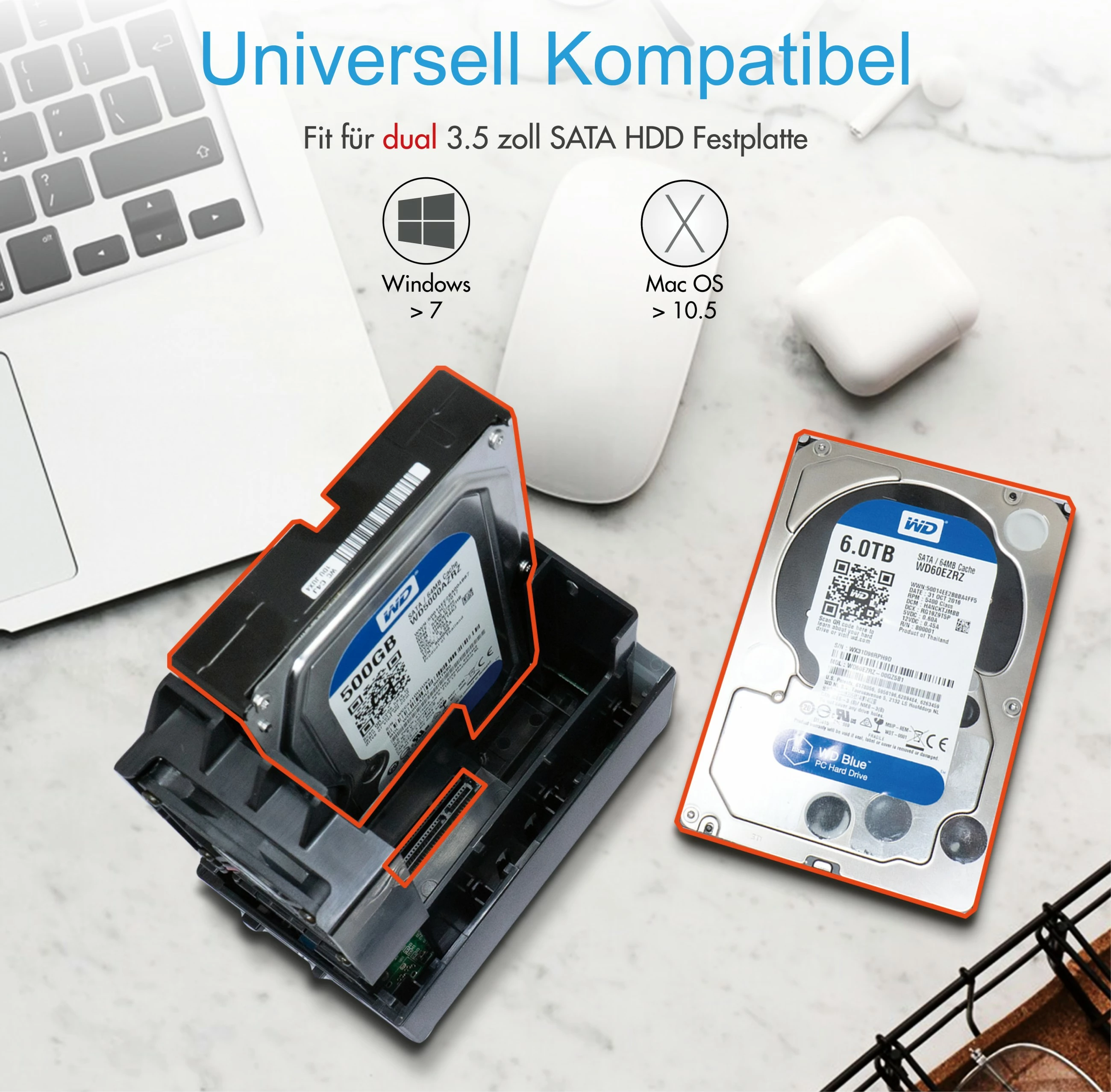 Kasë eksternale ICY BOX IB-RD3621U3, 2x3.5", USB 3.0, RAID, e zezë