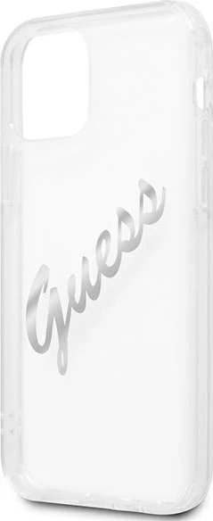 Mbështjellës Guess GUHCP12LKTRSVSI për iPhone 12 Pro Max 6.7", transparent, argjendtë