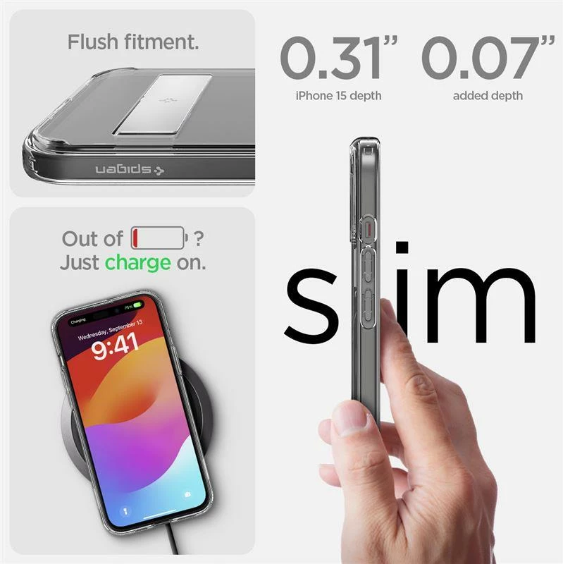 Mbështjellës Spigen Ultra Hybrid S MagSafe për iPhone 15, i zi