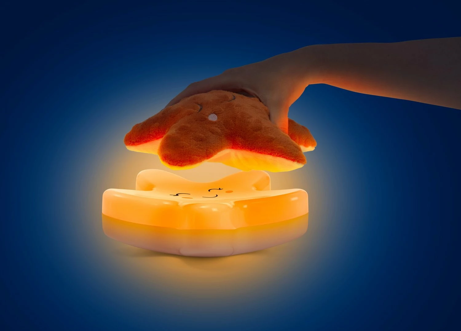 Dritë nate interaktive Chicco You&Me Star 2in1, LED me tinguj, portokalli, set me bazë