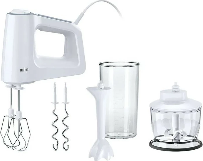 Mikser dore Braun HM 3135 WH, 500W, 5 shpejtësi, 0.6L, 0.5L, gri/bardhë