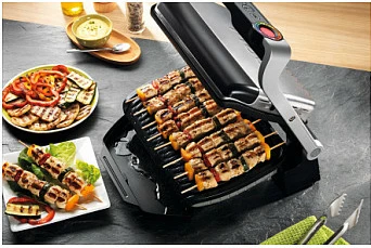 Grill tavoline Tefal OptiGrill GC712D34, elektrik, argjendtë/zi