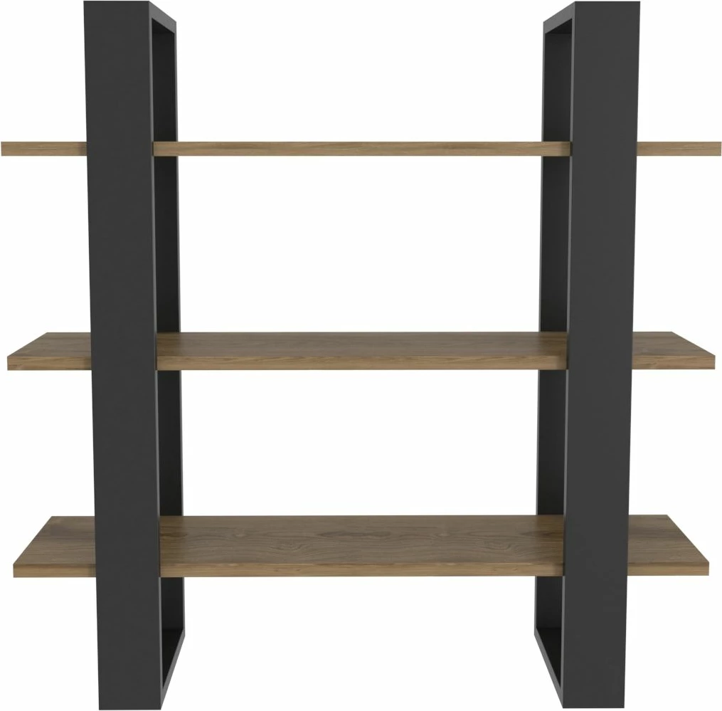 Raft muri Skye Decor, ngjyrë e zezë, lisi oud