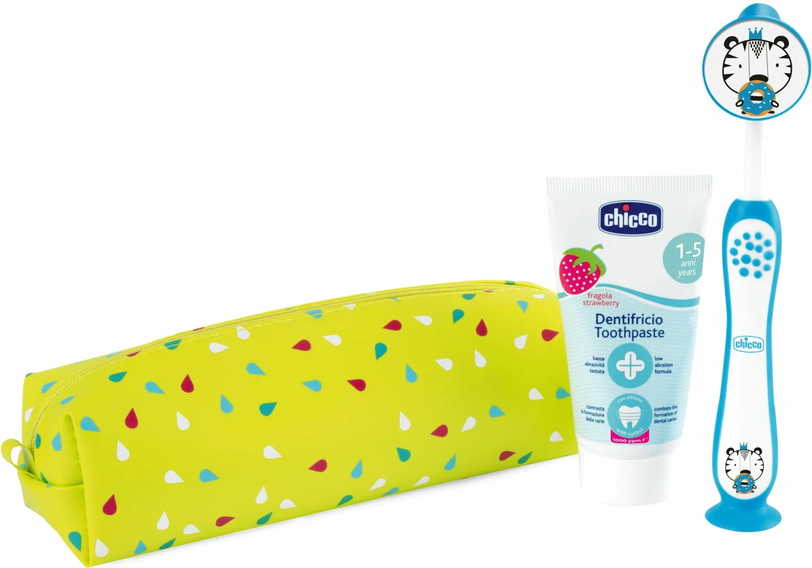 Set për dhëmbë fëmijësh Chicco Always Smiling Travel 3-6 vjeç Tiger 50ml