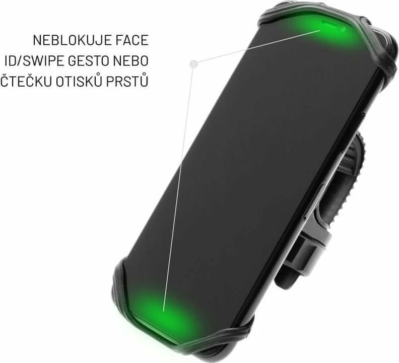 Mbajtëse telefoni për biçikletë Fixed Bikee 2, 4.0–6.5\", rrotullim 360°, e zezë
