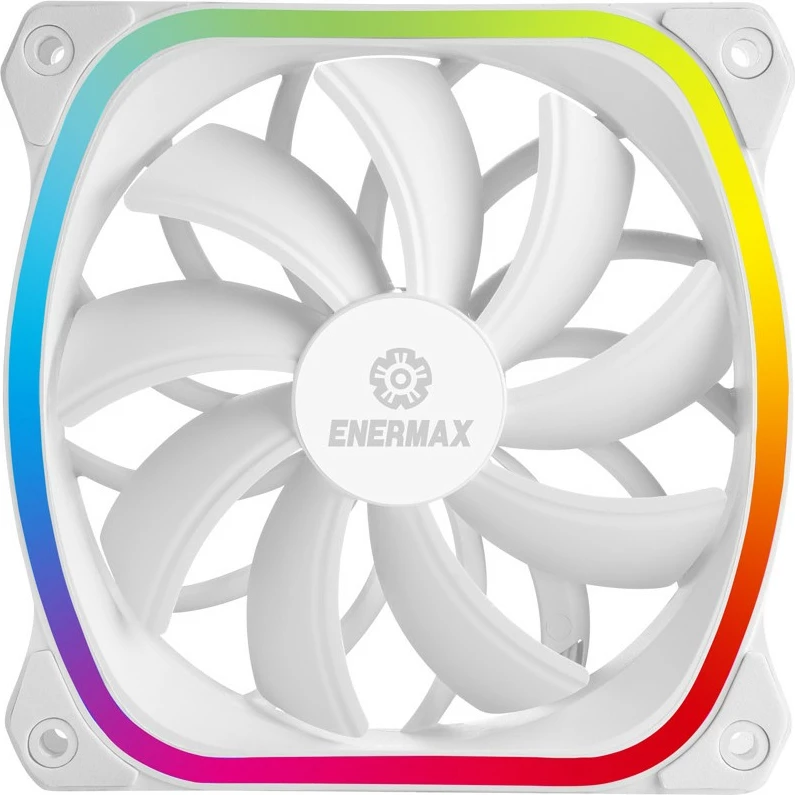 Ventilator kasë Enermax SquA RGB UCSQARGB12P-W-BP3, 120mm, 3 copë, i bardhë, RGB