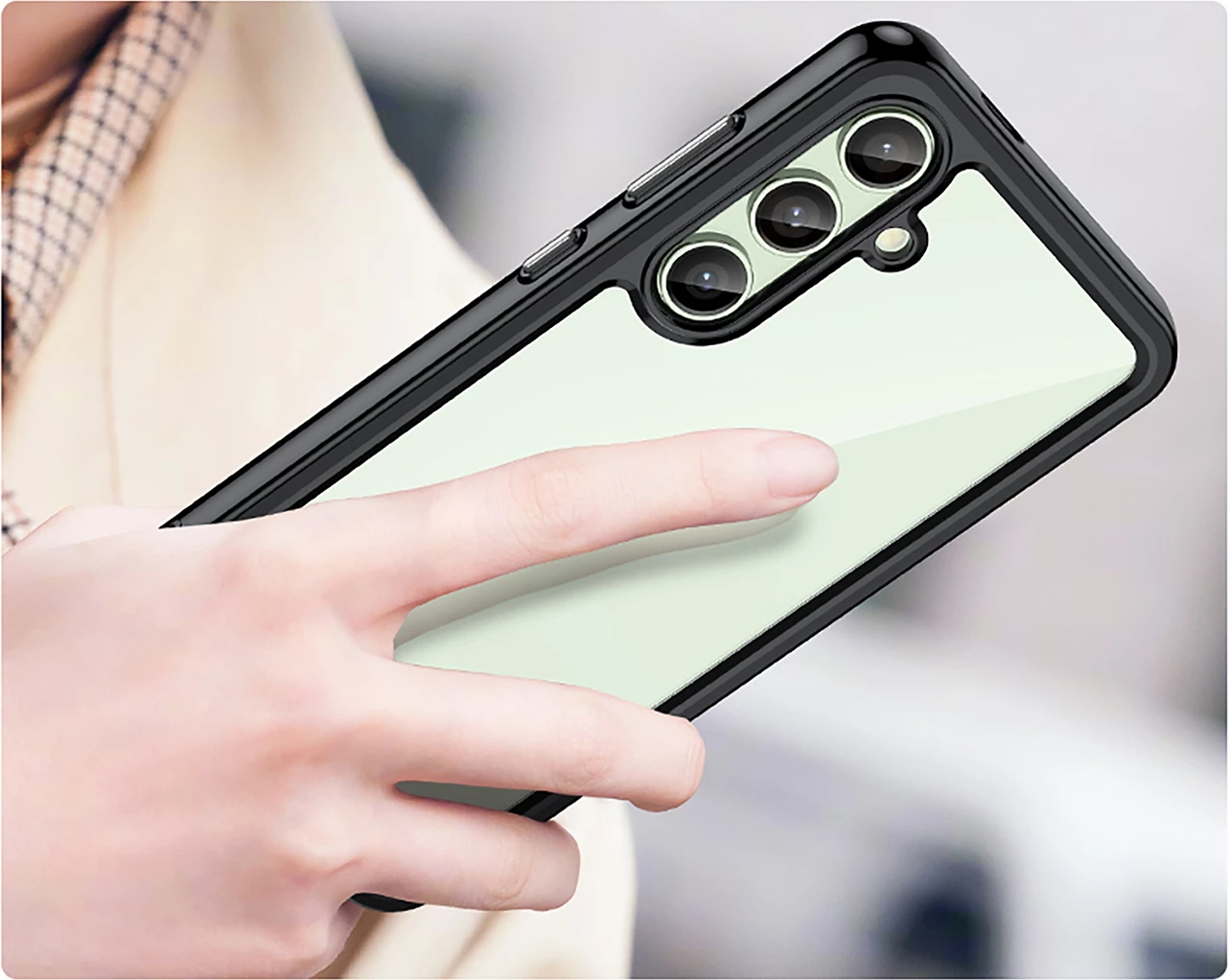 Mbështjellës Hurtel Outer Space Case për Samsung Galaxy S24 FE, TPU/PC, i zi