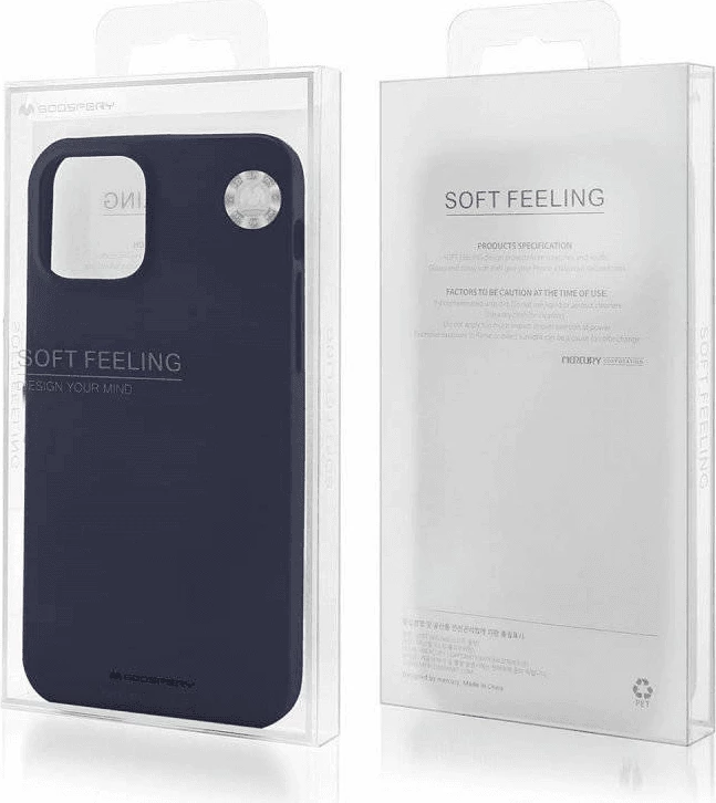 Mbështjellës Goospery Soft Feeling Silicone MPN 18181 për iPhone 15 Plus, blu