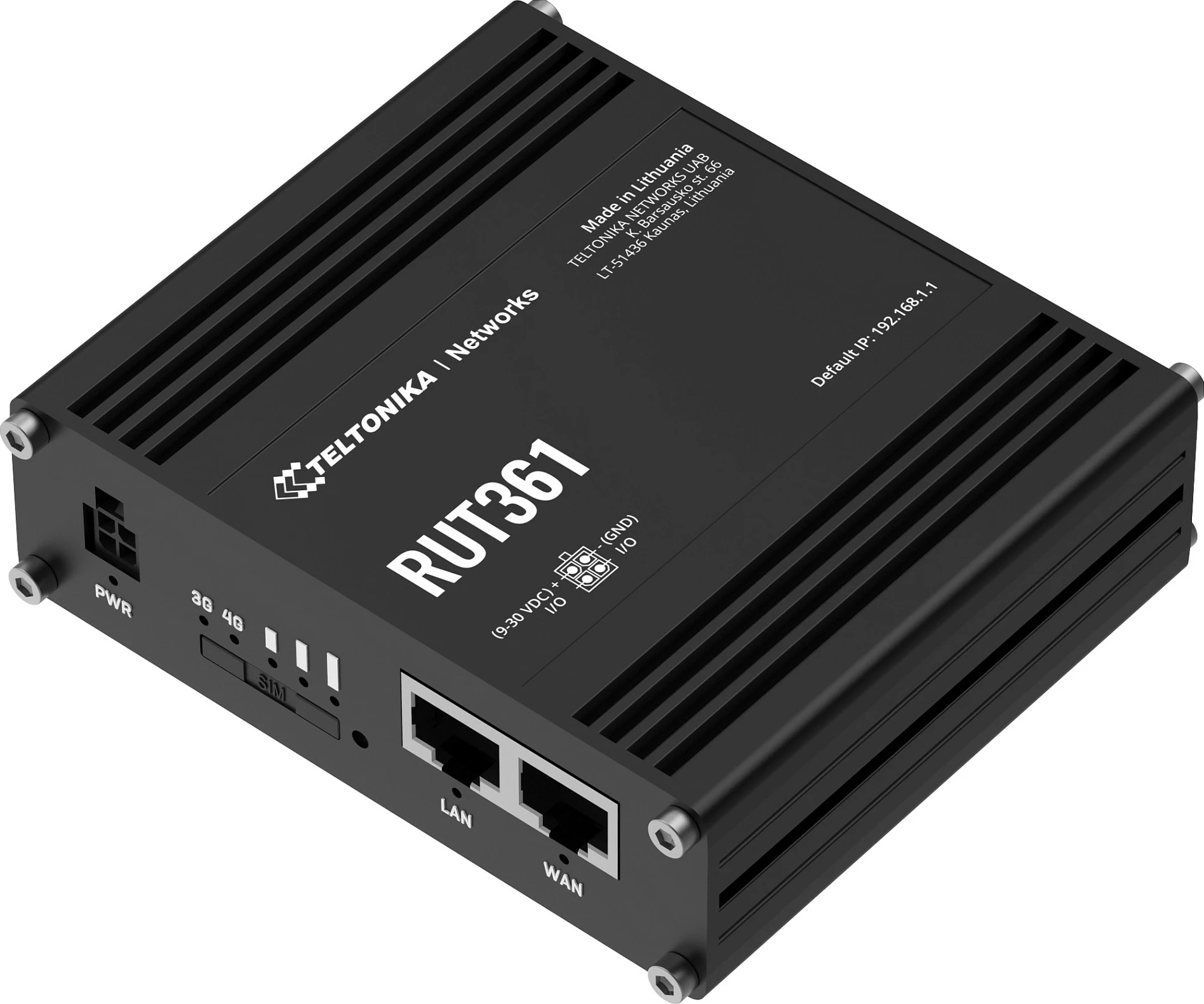 Router industrial Teltonika RUT361, 4G LTE Cat 6, Wi‑Fi 4, 2x RJ45 100Mb/s, i zi
