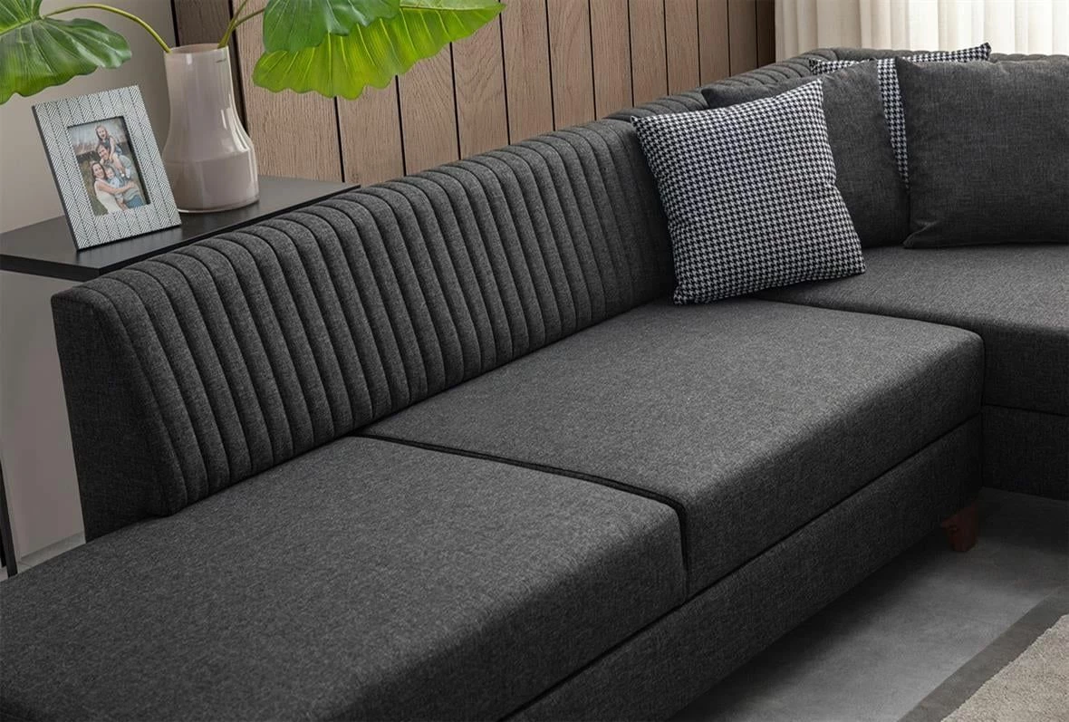 Kënd-sofë shtrat Atelier del Sofa, West majtas, ngjyrë antracit