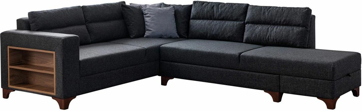 Kënd divan-krevat, ngjyrë antracit, Atelier del Sofa, Tloft majtas