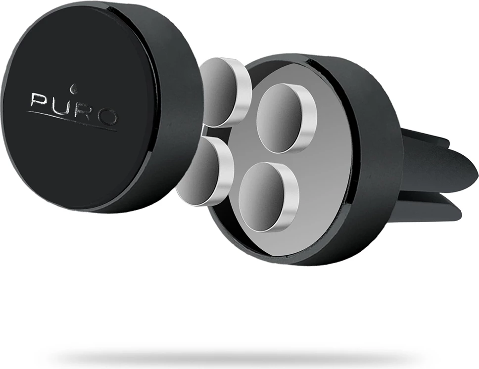 Mbajtës magnetik për ajrosje makine Puro Magnet Holder me MagSafe, i zi