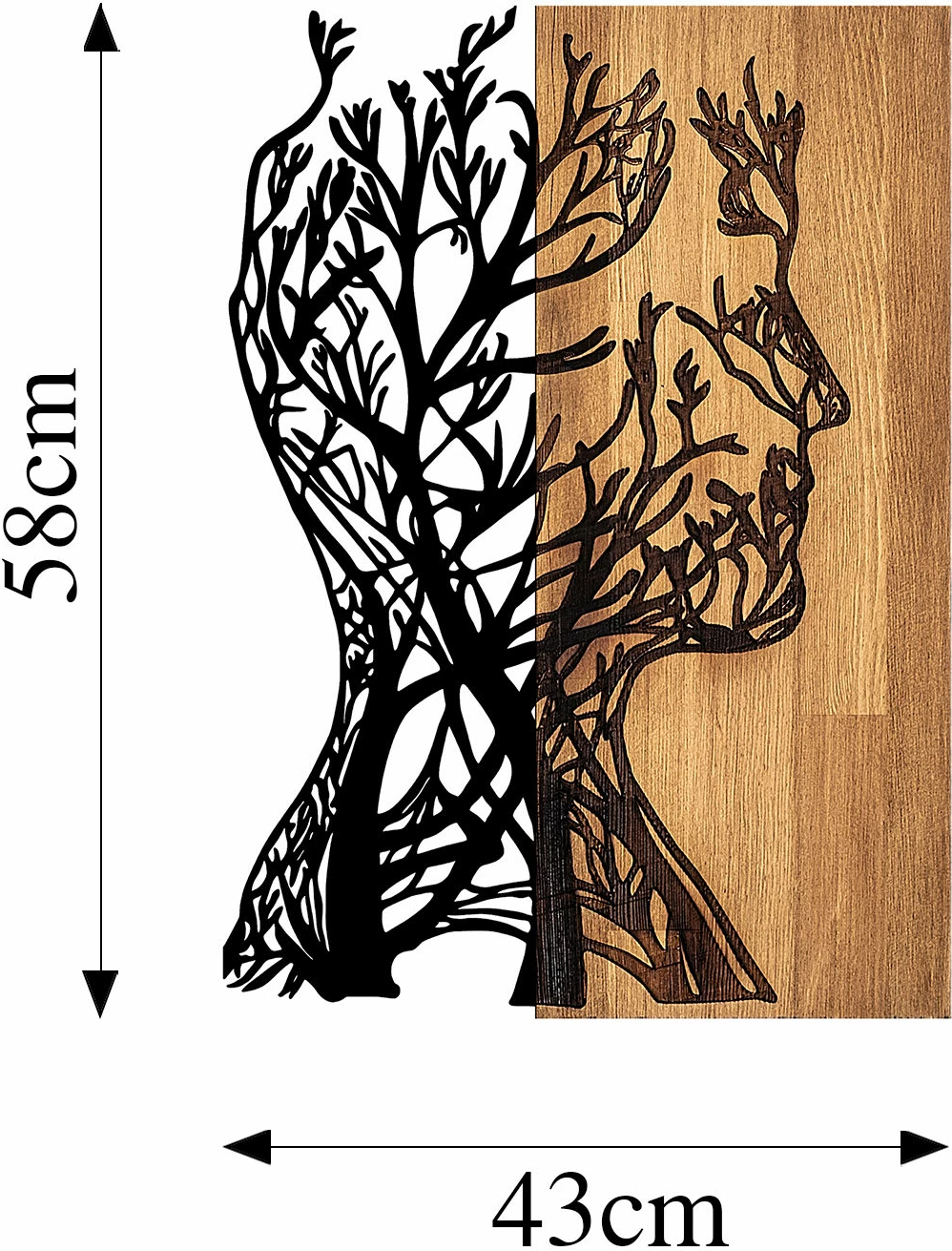 Aksesor dekorativ prej druri për mur, Wallity, njeri-dru, 319