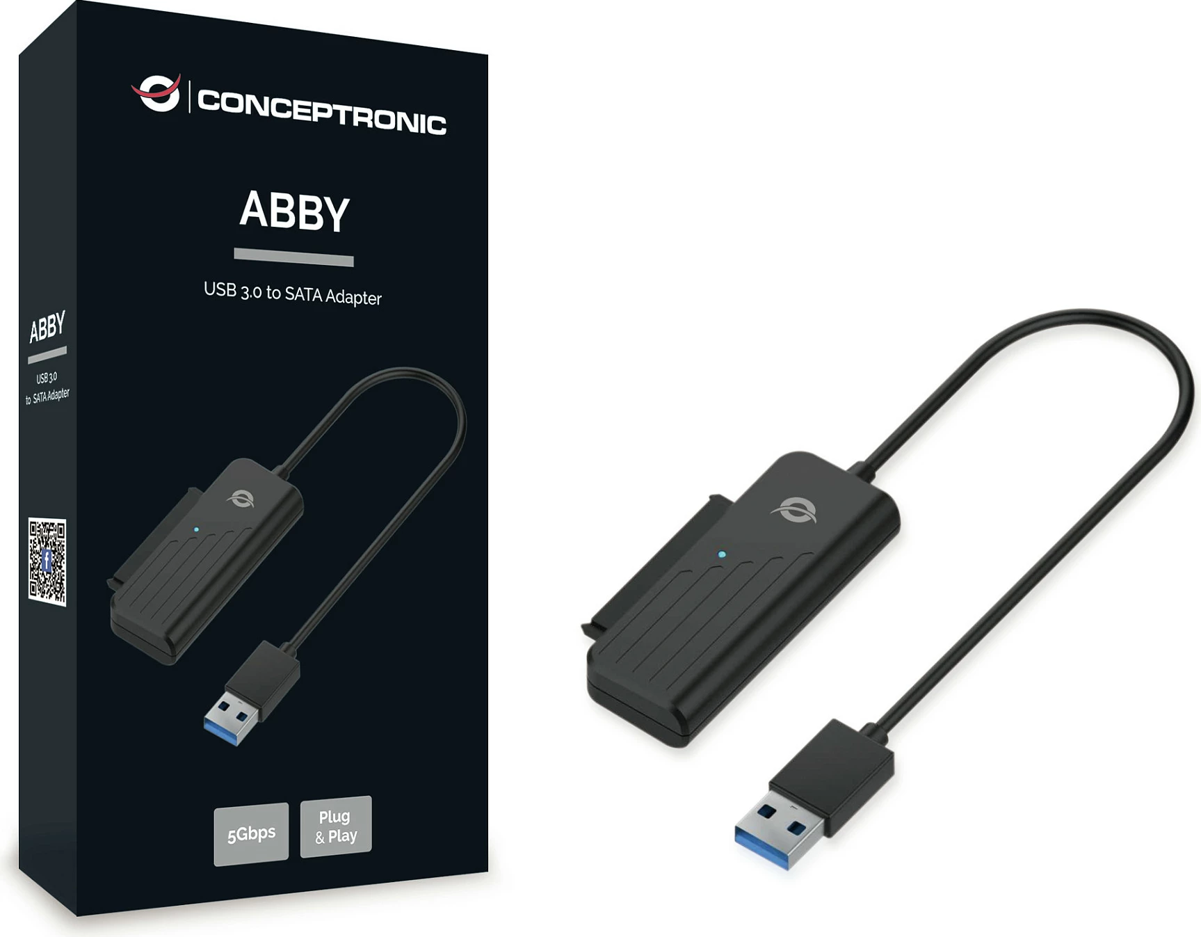 Adapter USB 3.0 në SATA Conceptronic ABBY, 6 Gbit/s, UASP, i zi