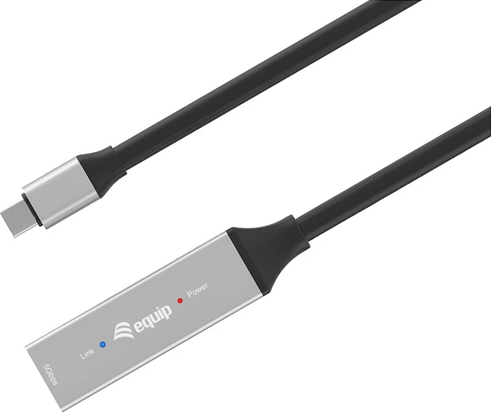 Kabllo zgjatëse aktive USB-C Equip 133358, 15m, 5Gbps, USB 3.2 Gen 1, e zezë