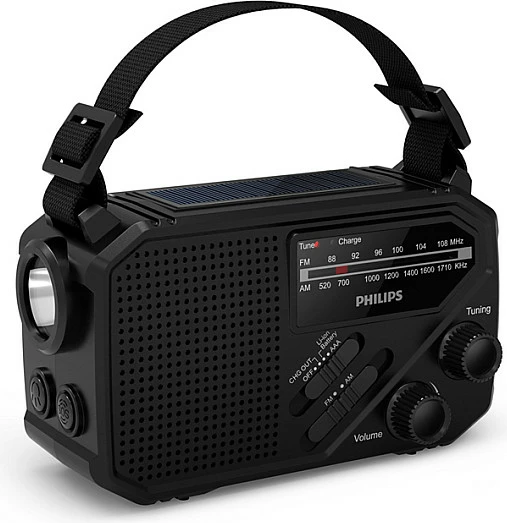 Radio portative Philips TAR1609/00, AM/FM, 1W, USB charging, e zezë