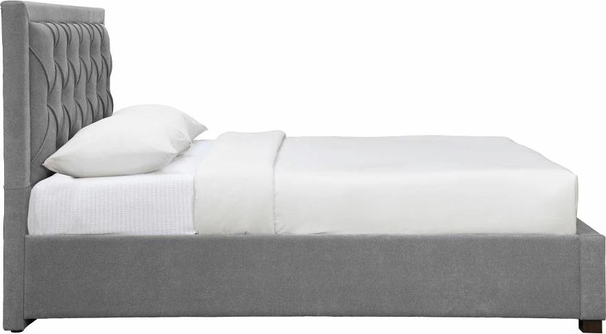 Krevat Noble për dyshek 160x200cm, ngjyrë gri e errët, 216.5x165x122