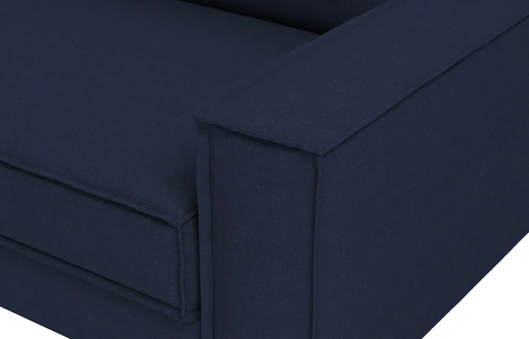 Divan treshe Atelier del Sofa, ngjyrë blu nate, këmbë dru arre