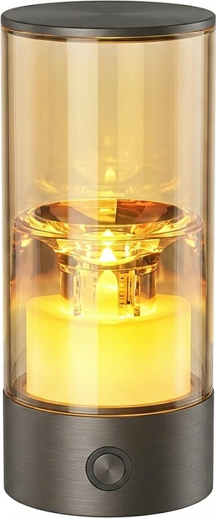 Qiri LED Synergy21 Teelicht Akku, i rikarikueshëm, IPX5, me prekje, dimmues, gri çeliku