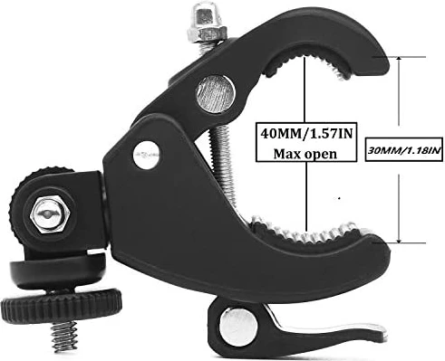 Mbajtës kamerë sportive biçiklete, Hurtel, rrotullim 360°, montim universal, rezistent ndaj vibrimeve, e zezë