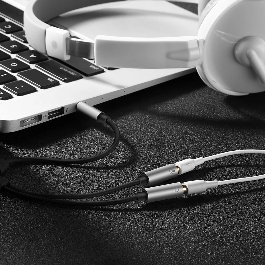 Kabllo ndarëse Ugreen 30619, 3.5 mm mini jack, 20 cm, argjendtë