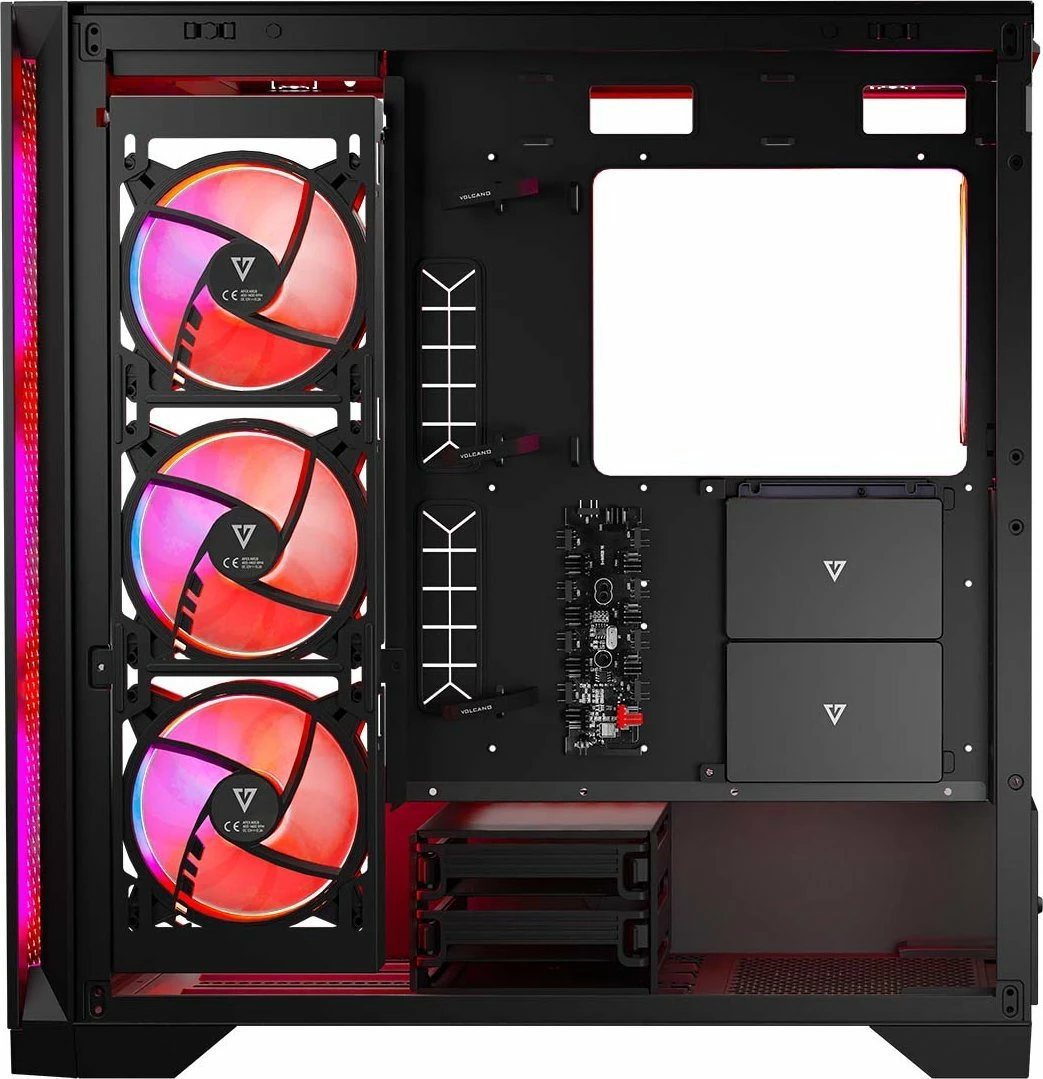 Kasë Modecom Volcano Expanse T Apex ARGB (AT-EXPANSE-TG-10-000000-0002), Midi Tower ATX/µATX/ITX, 4x140mm ARGB fan, USB-C, e zezë