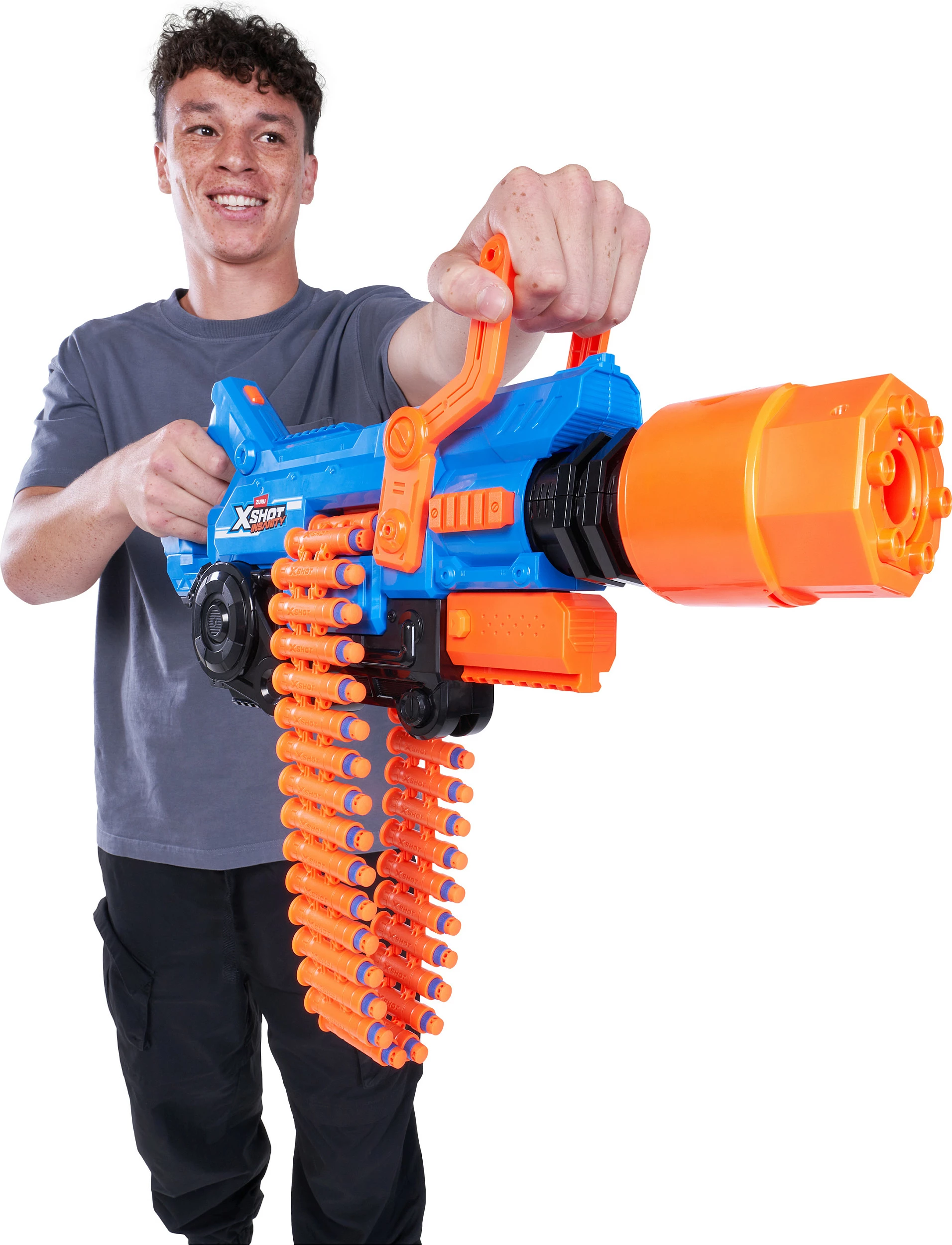 Blaster lodër ZURU XSHOT Insanity Smoking Barrel, 72 shigjeta, 30 m, me dritë/tym, i kaltër