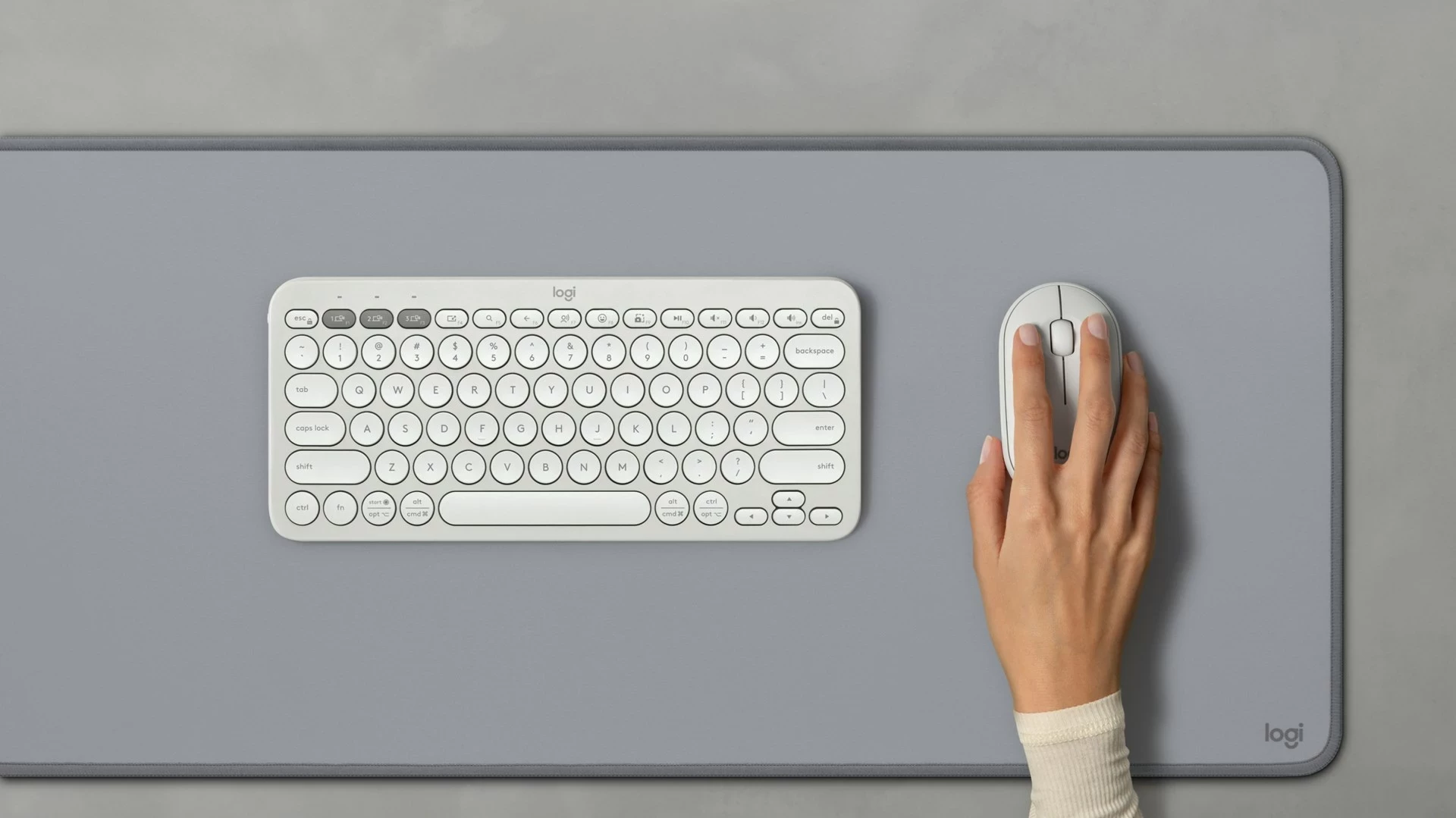 Maus Logitech 910-007013 wireless, ambidextrous, 4000 DPI, i bardhë