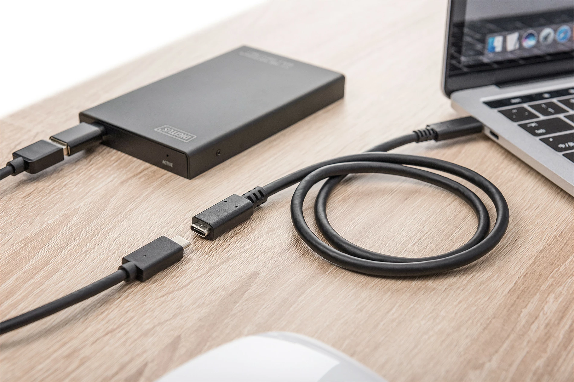 Kabllo zgjatëse USB‑C Digitus USB‑C 3.2, 0.7 m, 10 Gbps, PD 100W, e zezë