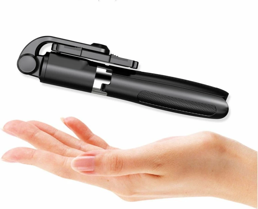 Selfie stick me tripod Tech-Protect L01S, Bluetooth, për smartphone, 70cm, Zi