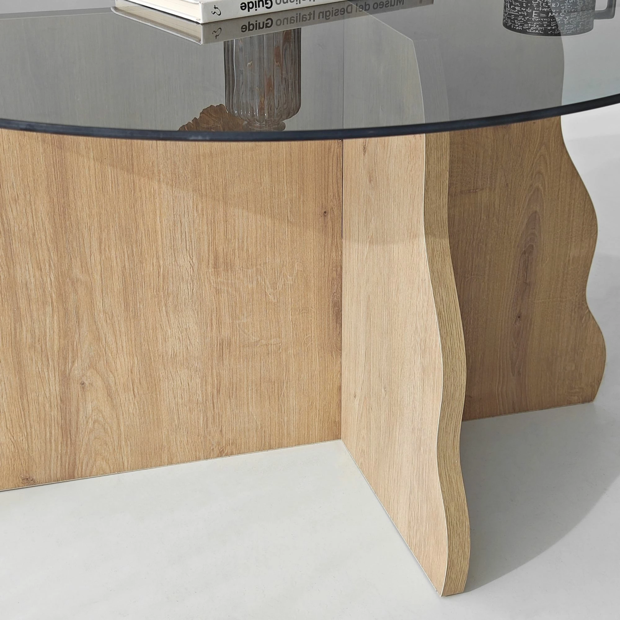 Tavolinë kafeje Skye Decor, Butterfly, ngjyrë lis safir, fume