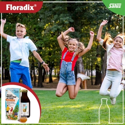 Shurup bimor me vitamina për fëmijë Salus FLORADIX Kindervital, 250 ml