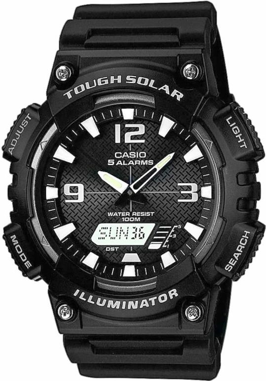 Orë dore për meshkuj Casio AQ-S810W-1AVEF, e zezë, me kuti