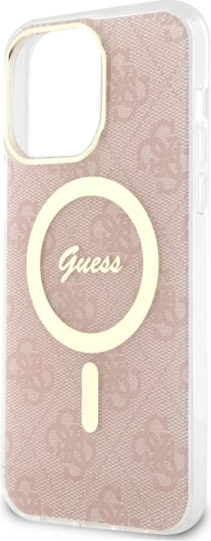 Mbështjellës Guess 4G MagSafe për iPhone 14 Pro Max, rozë