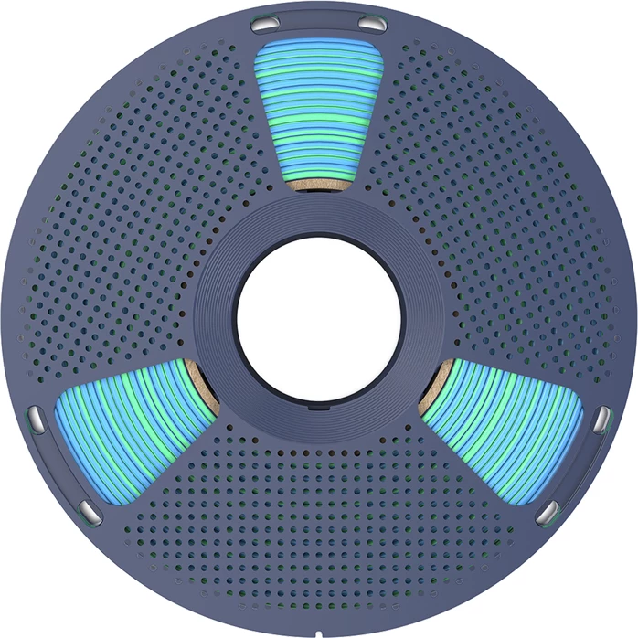 Filament 3D Sunlu PLA+ Silk Dual Color PLA+ Silk DC Blu G 1.75mm, blu-jeshile