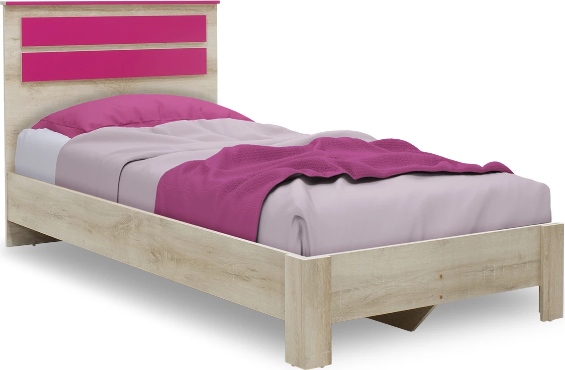 Krevat Looney, ngjyrë castillo-rozë, 100x200cm