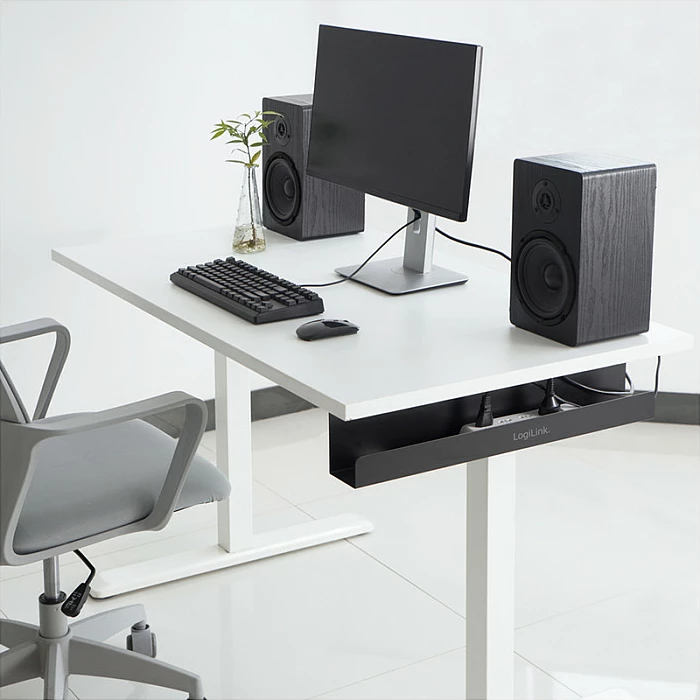 Mbajtës kabllosh LogiLink KAB0070, për tavolinë, çelik, i zi