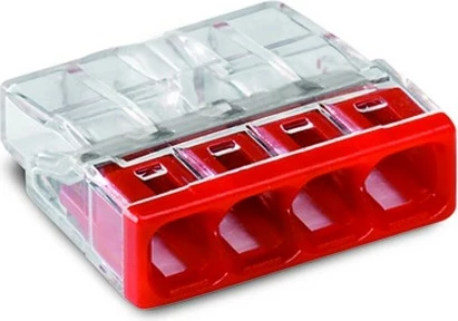 Klemë lidhëse WAGO 2273, 4-leitor, 100 copë, e kuqe