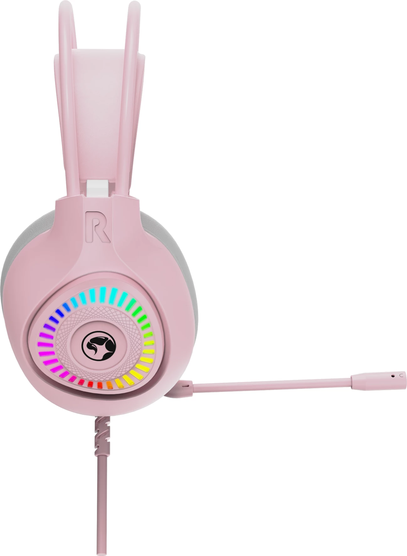 Kufje gaming Marvo H8325, me kabllo USB 2.0, RGB, stereo, rozë 6