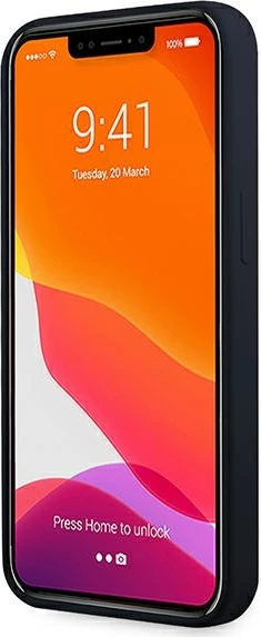 Mbështjellës Mercedes Silicone Line për iPhone 13 mini, 5.4", granat/navy