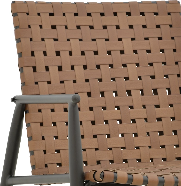 Karrige Eamon alumini e pe rattan, ngjyrë kafe e zezë, 73.5x62x77cm