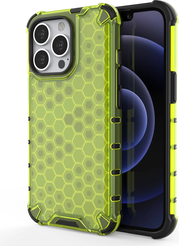 Mbështjellës Hurtel Honeycomb për iPhone 13 Pro, Jeshil