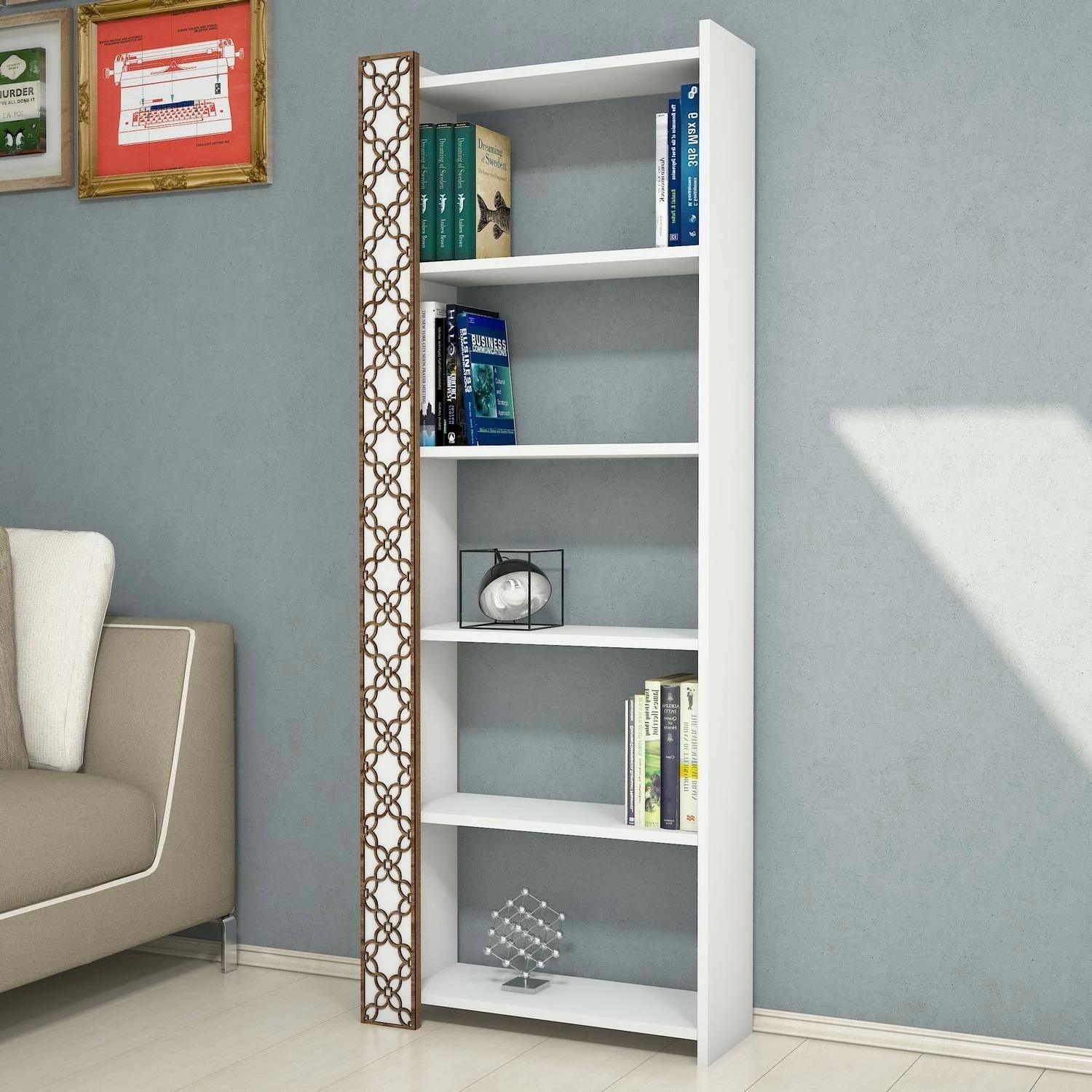 Raft librash Hanah Home, City, i bardhë