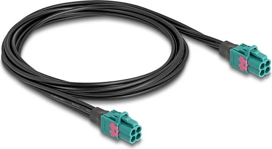 Kabllo DeLOCK Mini FAKRA Z quad, 1 m, female-female, 50Ω, 20 GHz, aqua/zezë