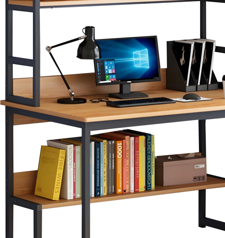 Tavolinë kompjuteri metalike Damp MDF natyrale-e zezë 100x60x154cm