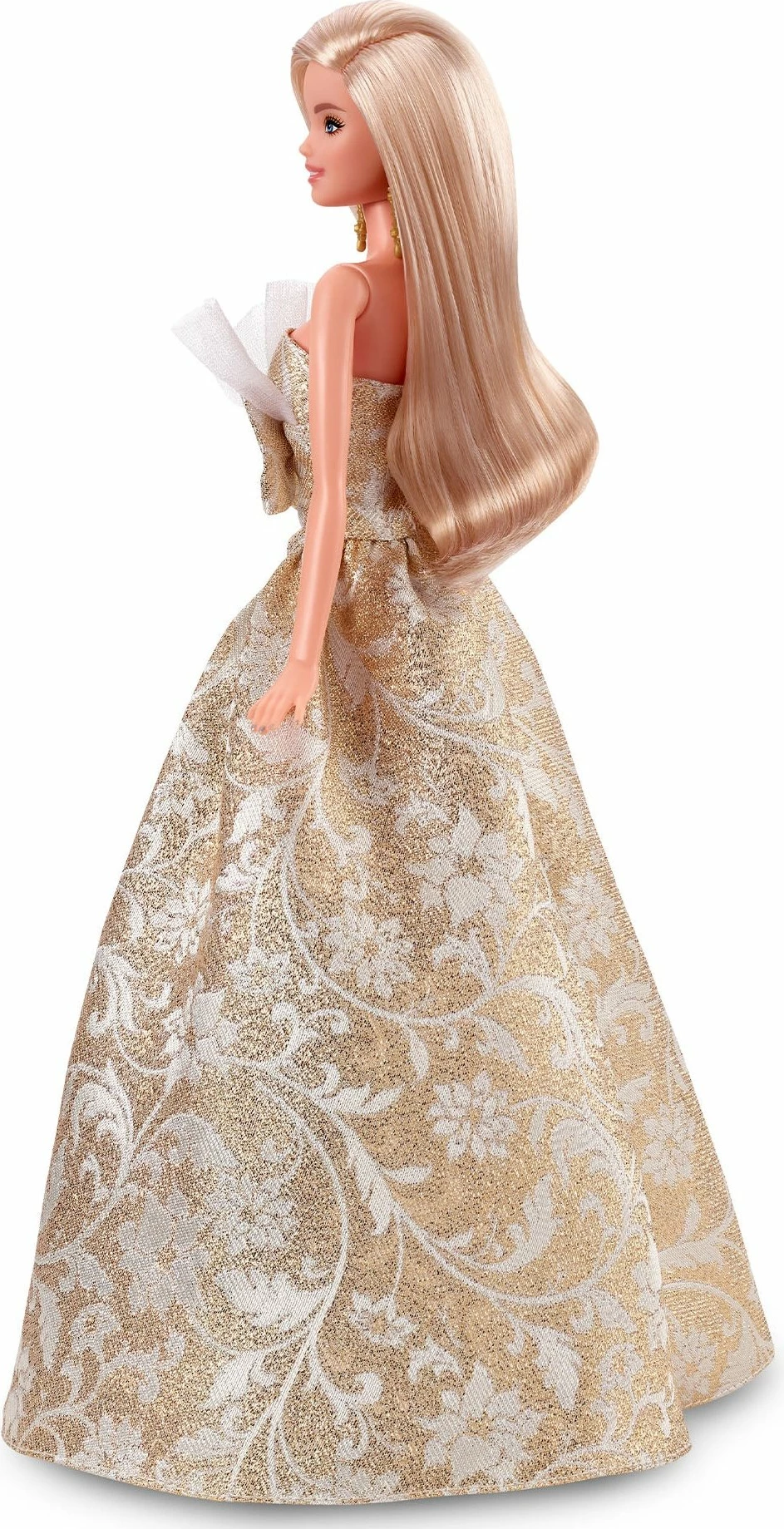 Kukull koleksionuese Barbie Mattel Signature Holiday Barbie 2025 JBH95, fustan gold-silver