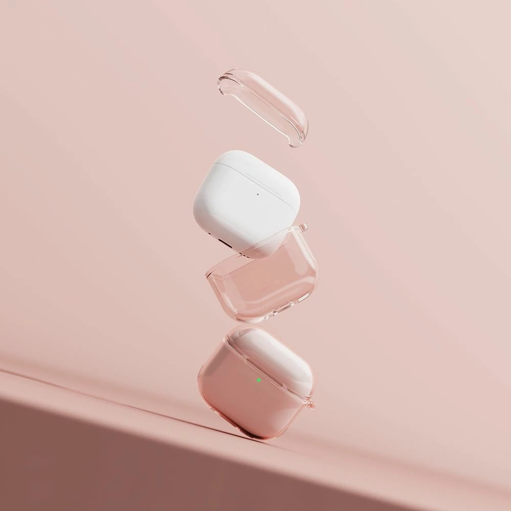 Mbështjellës Ringke Air për Apple AirPods 4, Rozë, me karabiner