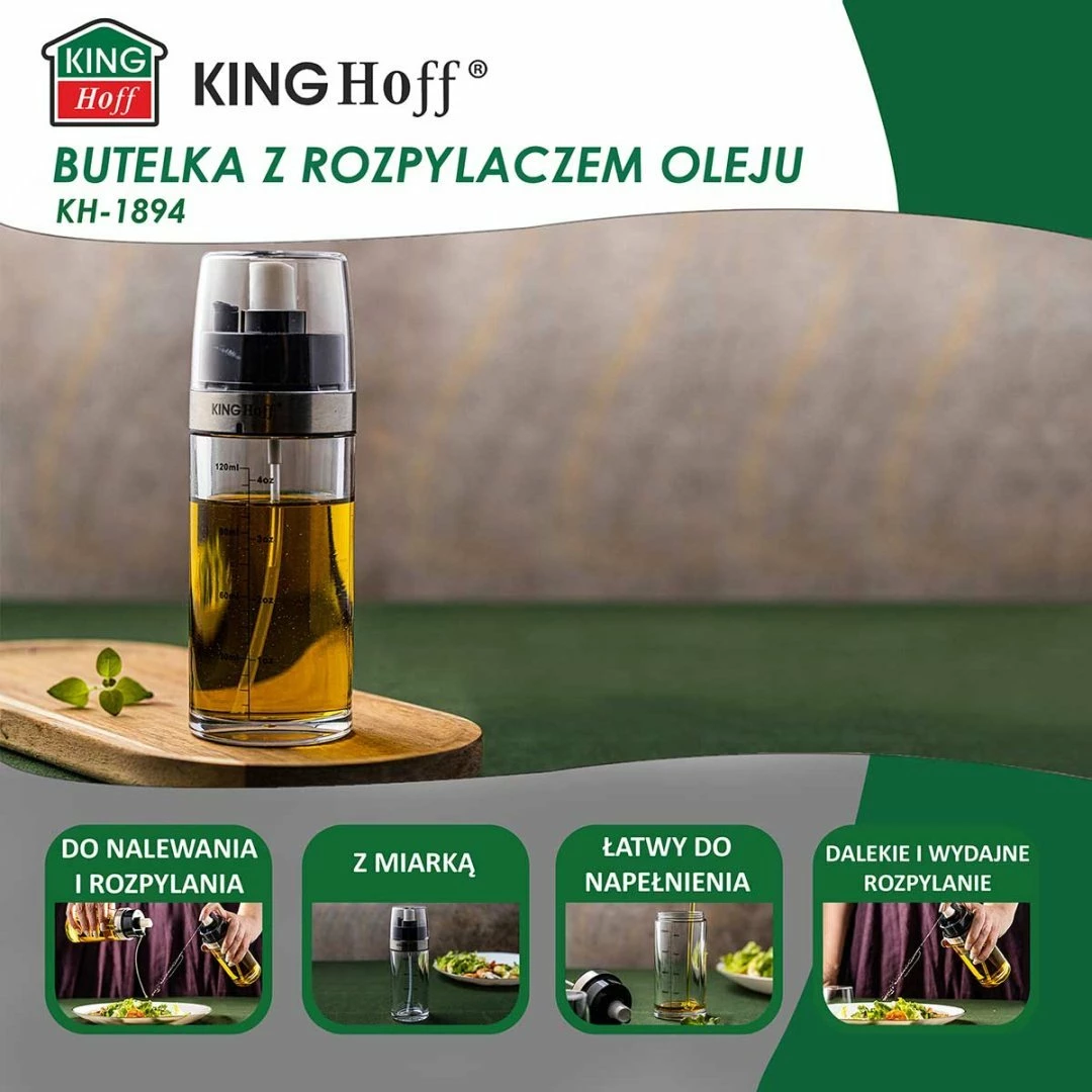 Spërkatës për vaj dhe uthull KingHoff KH-1894, 150 ml, transparent
