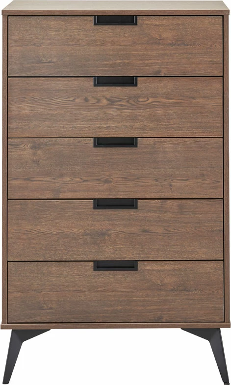 Komodë Nuez me 5 sirtarë, ngjyrë arre, 72x39x117 cm