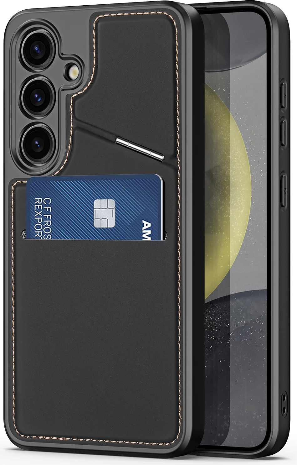 Mbështjellës Dux Ducis Rafi II Mag për Samsung Galaxy S24, me portofol dhe qëndrim, i zi